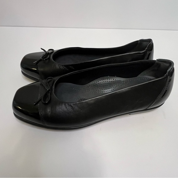 SAS Coco Tripad Comfort Women's Black Leather Patent Bow Slip On Flats Size 8 W - Picture 7 of 15